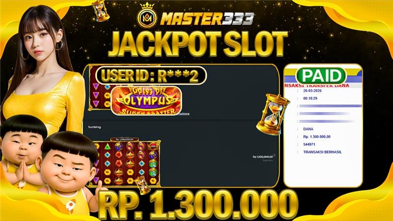JACKPOT Rp 1.300.000 JUTA DI MASTER333 LANGSUNG DIBAYAR LUNAS